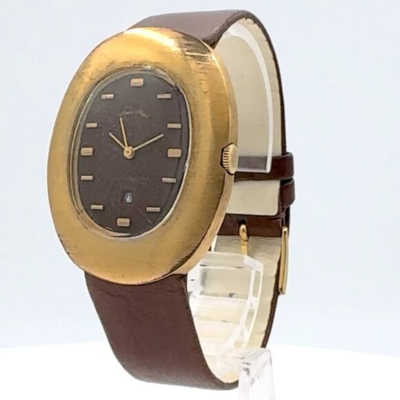 Vintage 32mm Andre Pailet 353-522 Chocolate Egg Men's Automatic Wristwatch VZ - Picture 1 of 5
